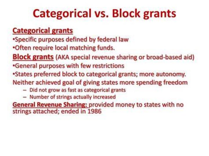 Are block grants specific?
