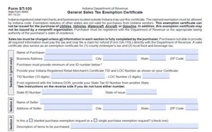 Are contractors exempt from sales tax in Indiana?