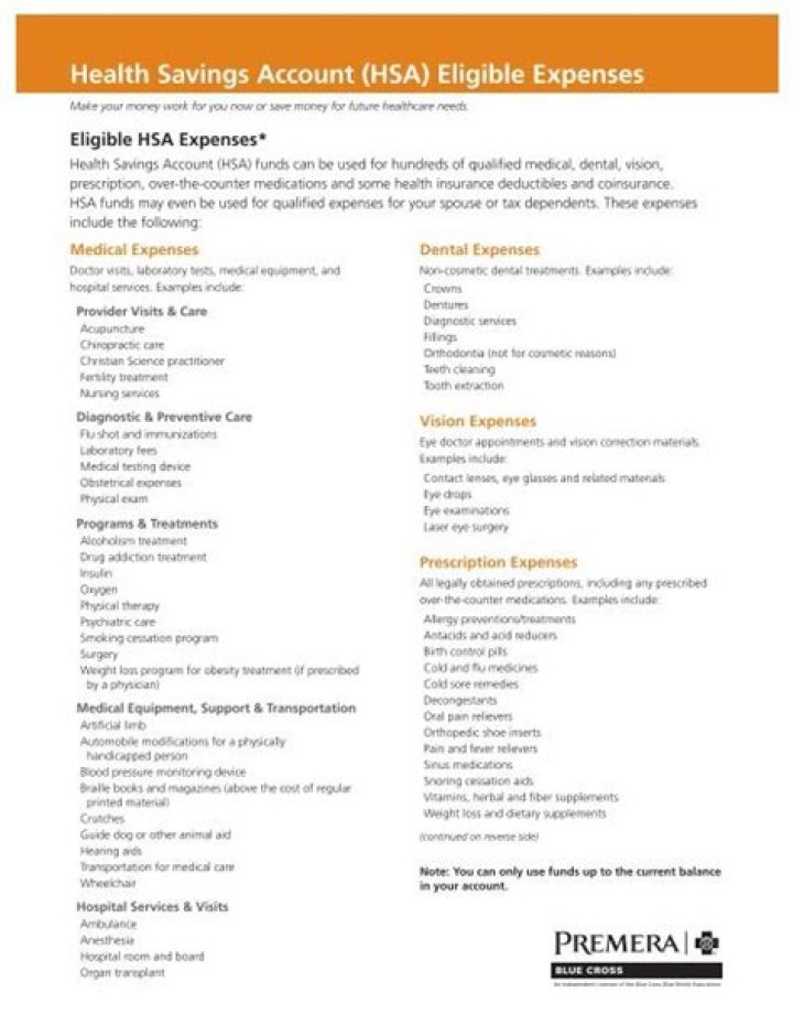 Are dental expenses eligible for HSA reimbursement?