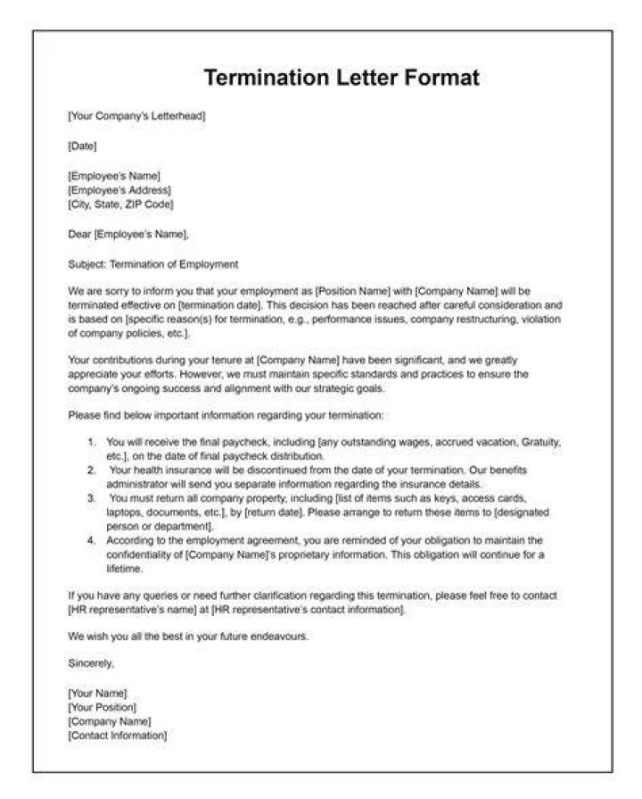 Are employers required to give termination letters?