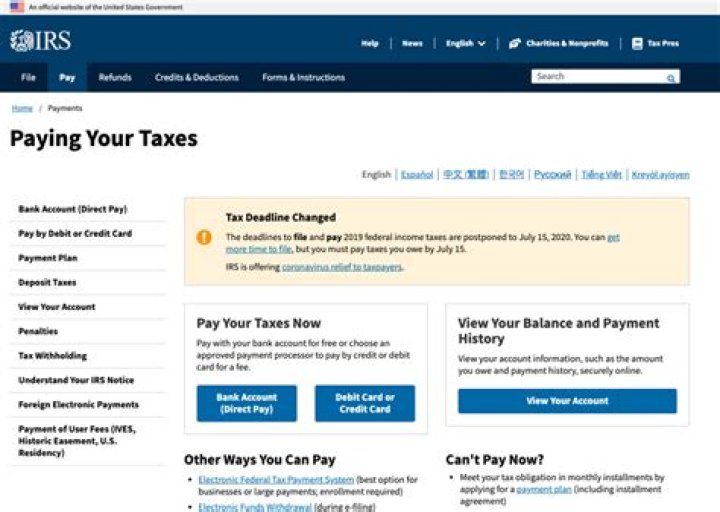Are IRS payments still due?