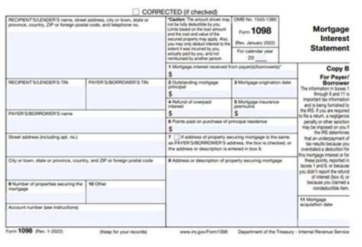 Are points listed on 1098?