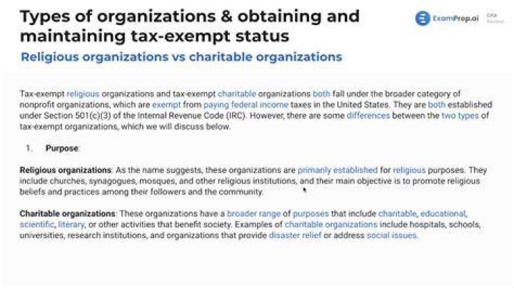 Are religious organizations exempt from tax?