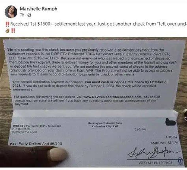 Are there any settlement checks in the mail?