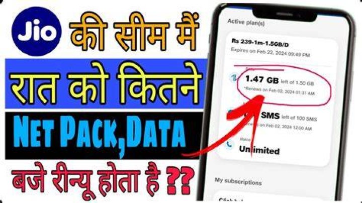 At what time Jio data renews?
