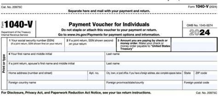 CAN 1040-V be paid online?