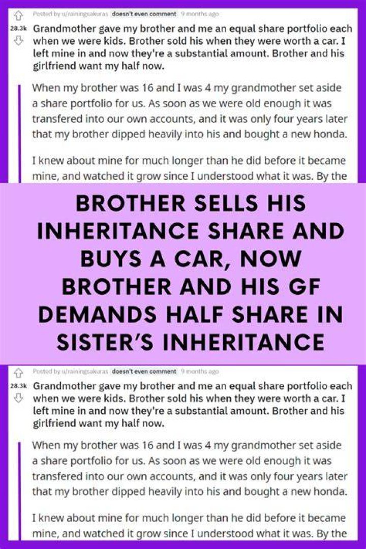 Can a brother and sister share an inheritance?