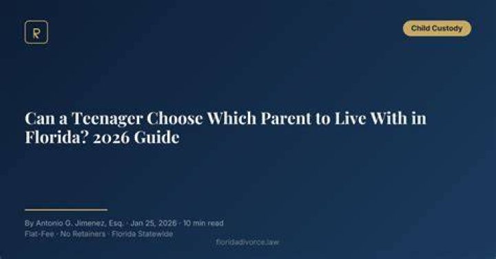 Can a child choose which parent to live with in Florida?