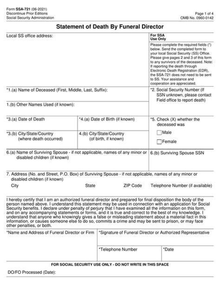 Can a funeral director report a death to Social Security?