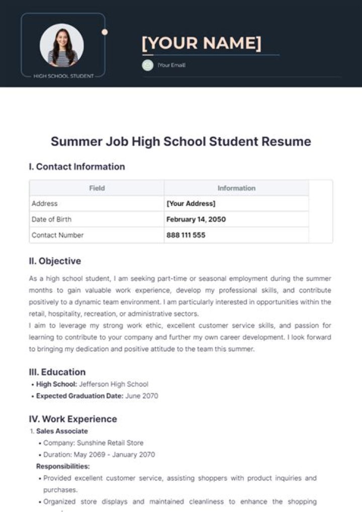 Can a high school student work in the summer?