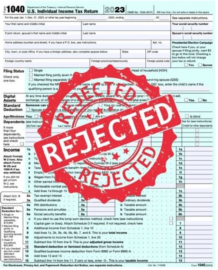 Can a IRS reject an e-filed tax return?