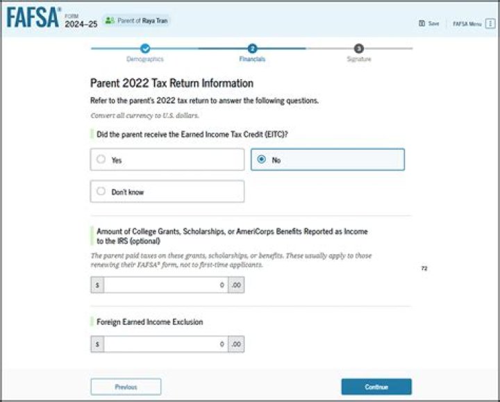 Can a parent not file a federal tax return?