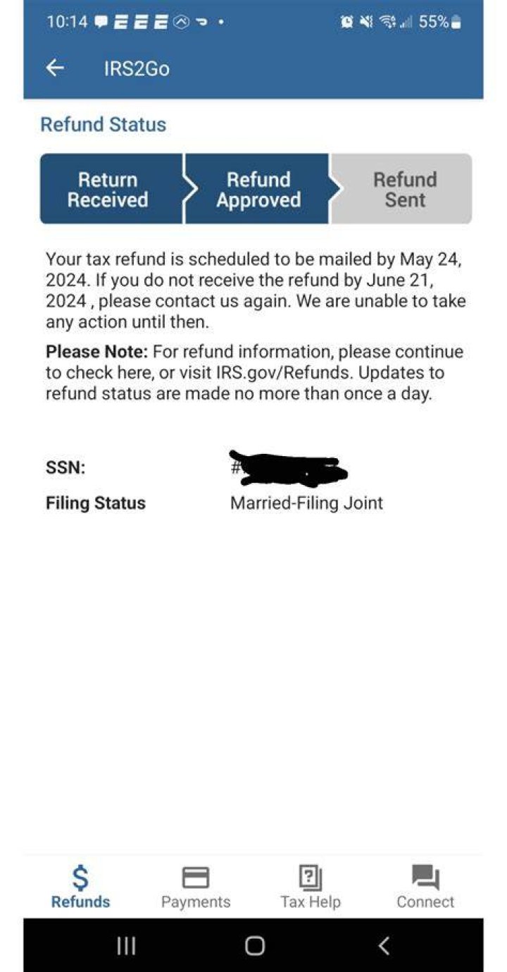 Can a refund be deposited into another account?
