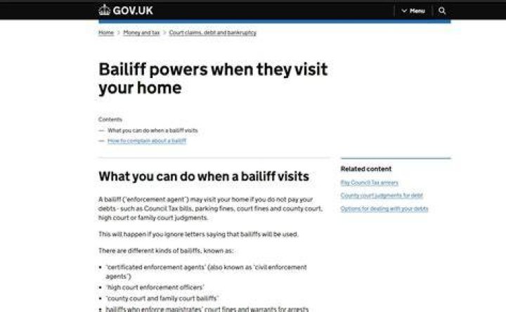 Can bailiffs take sofas?