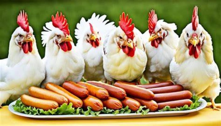 Can chickens eat hot dogs?