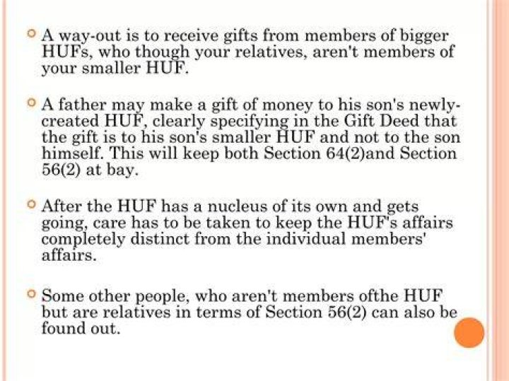 Can HUF receive gift from relative?