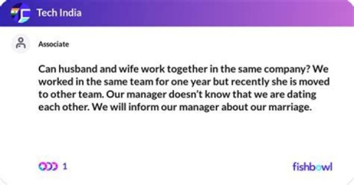 Can husband and wife work at same company?