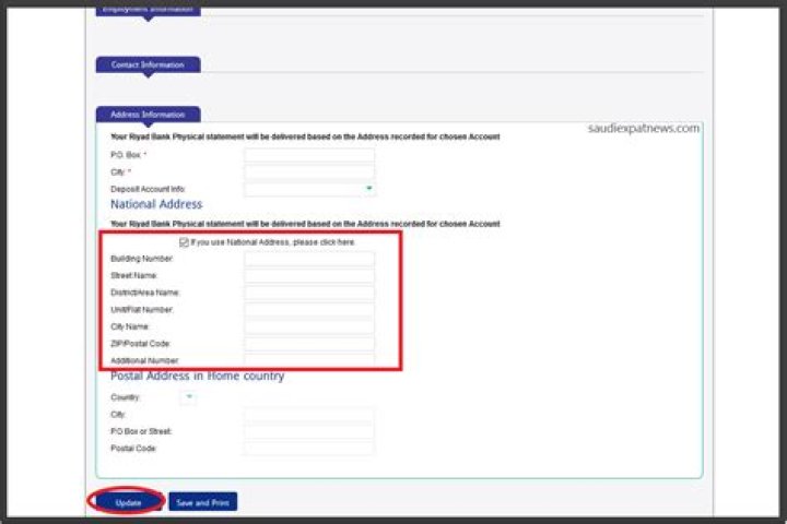 Can I change my address in bank account online?