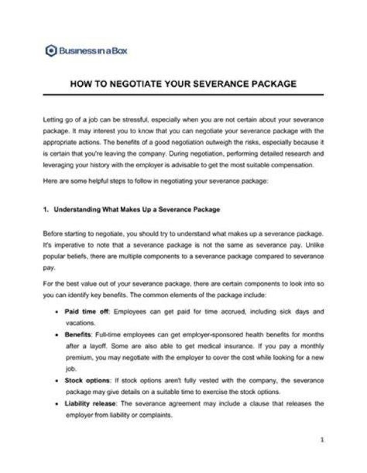 Can I negotiate my severance package?