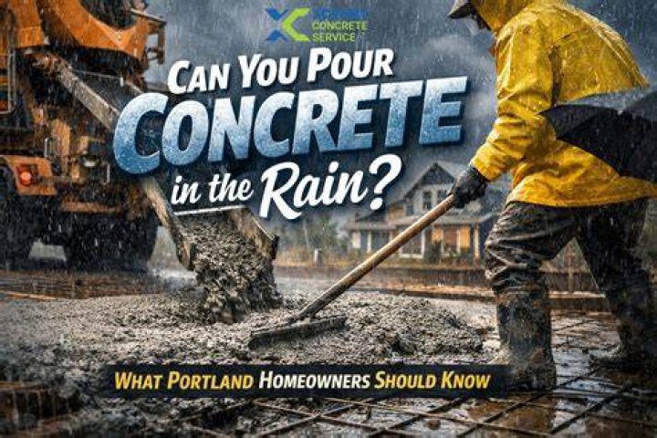 Can I pour quikrete in the rain?