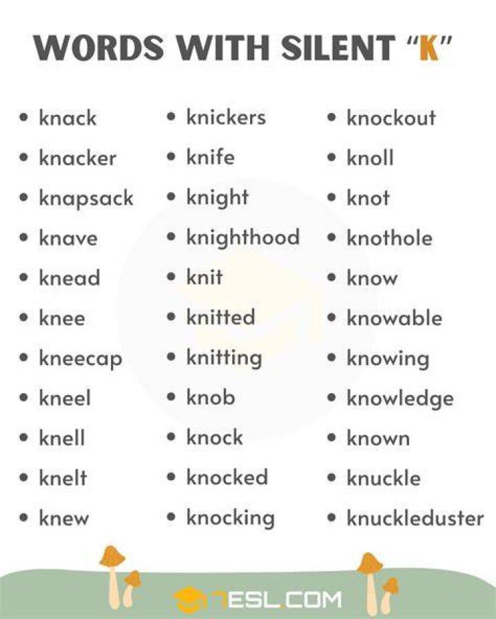 Can k be a silent letter?