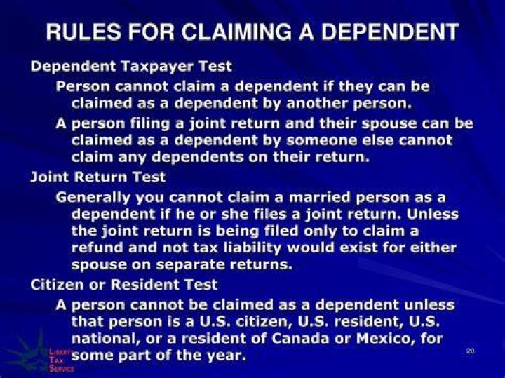 Can taxpayer be claimed as a dependent of another person?