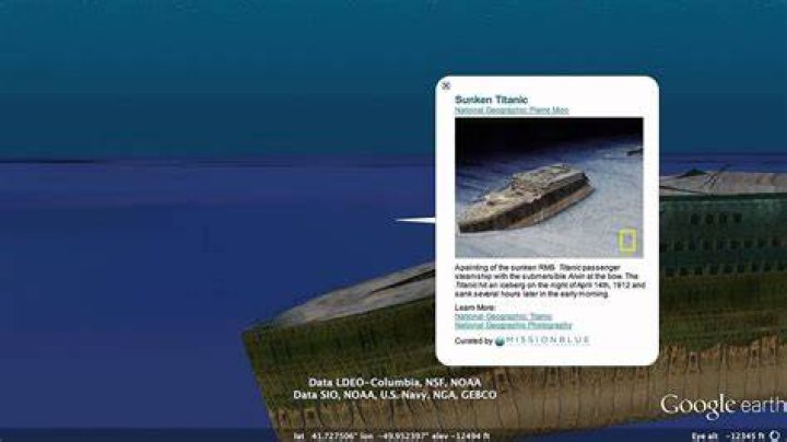 Can u see the Titanic on Google Earth?