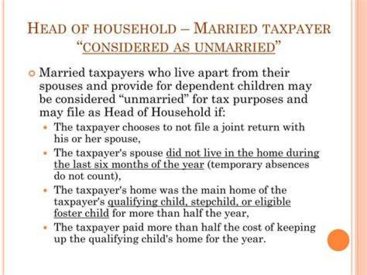 Can unmarried couples file head of household?