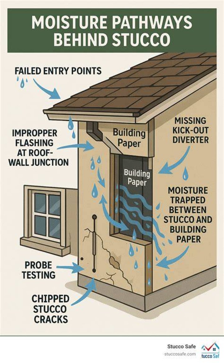 Can water seep through stucco?