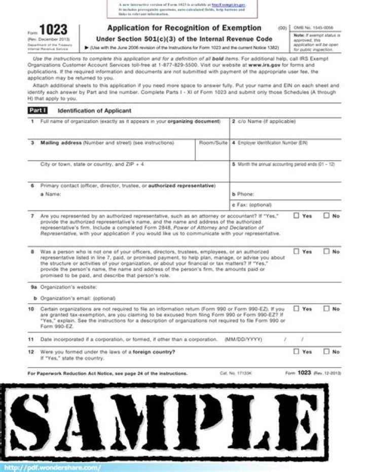 Can you amend a Form 1023?