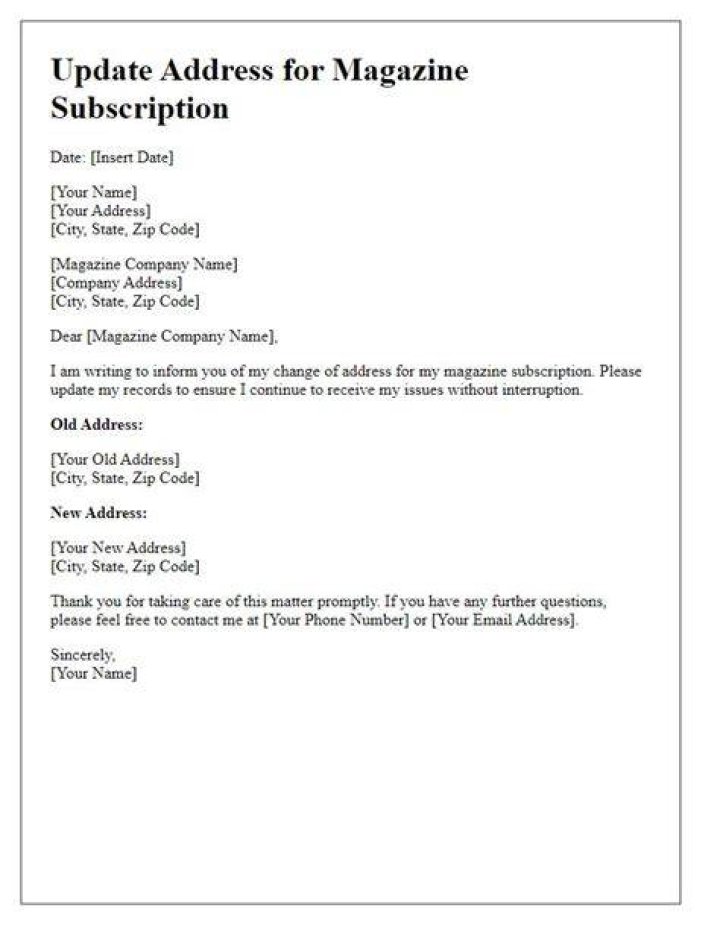 Can you change magazine subscription address?
