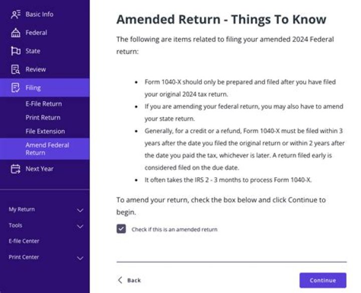 Can you file amended return online?