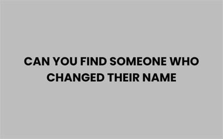 Can you find someone with just a name?