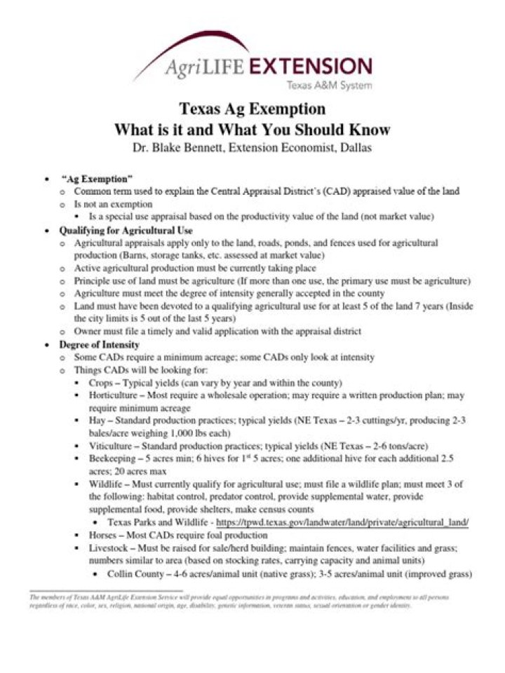 Can you get an ag exemption on 5 acres in Texas?