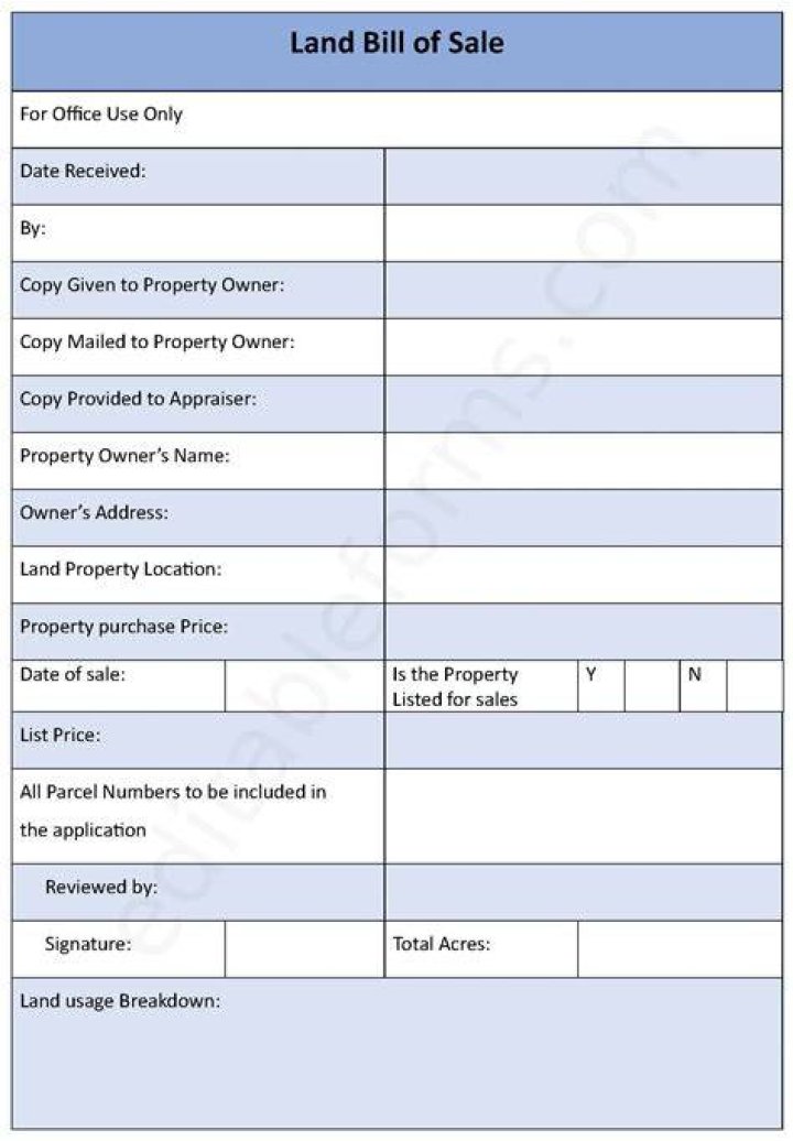 Can you sell land with a bill of sale?