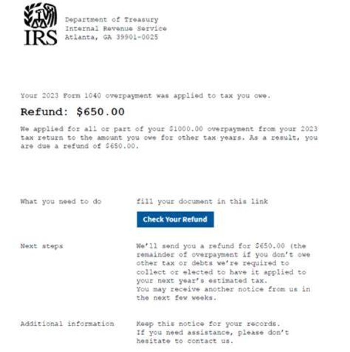 Can you send a tax refund by email?