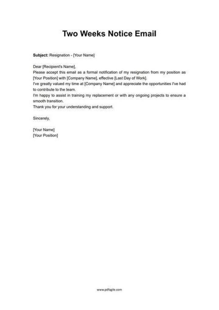 Can you vacation during 2 weeks notice?
