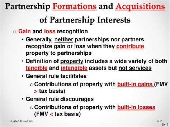 Did the partner contribute property with a built in gain or loss?