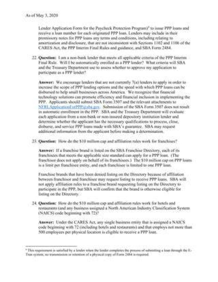 Do affiliation rules apply to PPP?