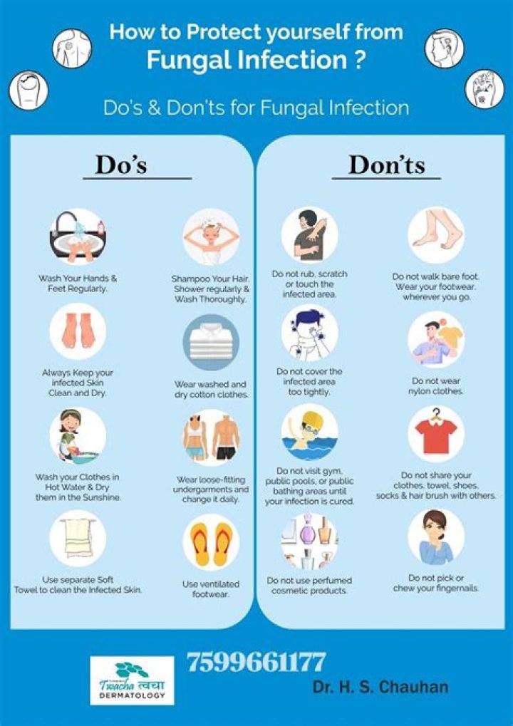 Do and don'ts for fungal infection?