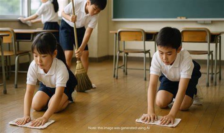 Do Chinese students clean classrooms?