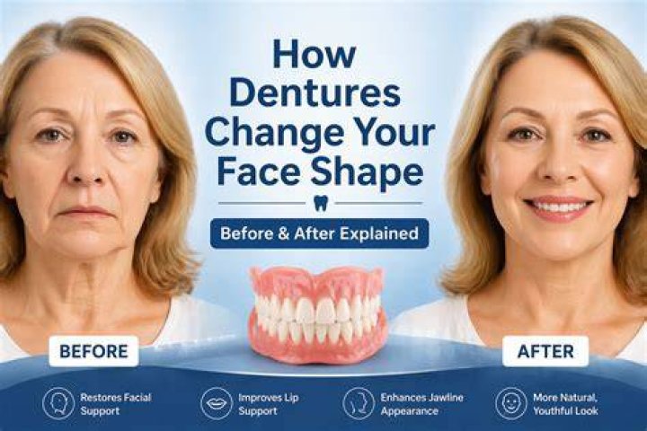 Do dentures change face shape?
