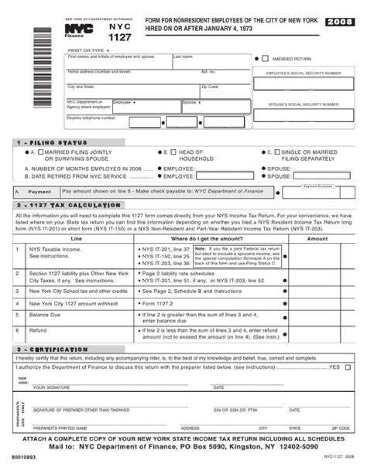 Do I have to file NYC 1127?