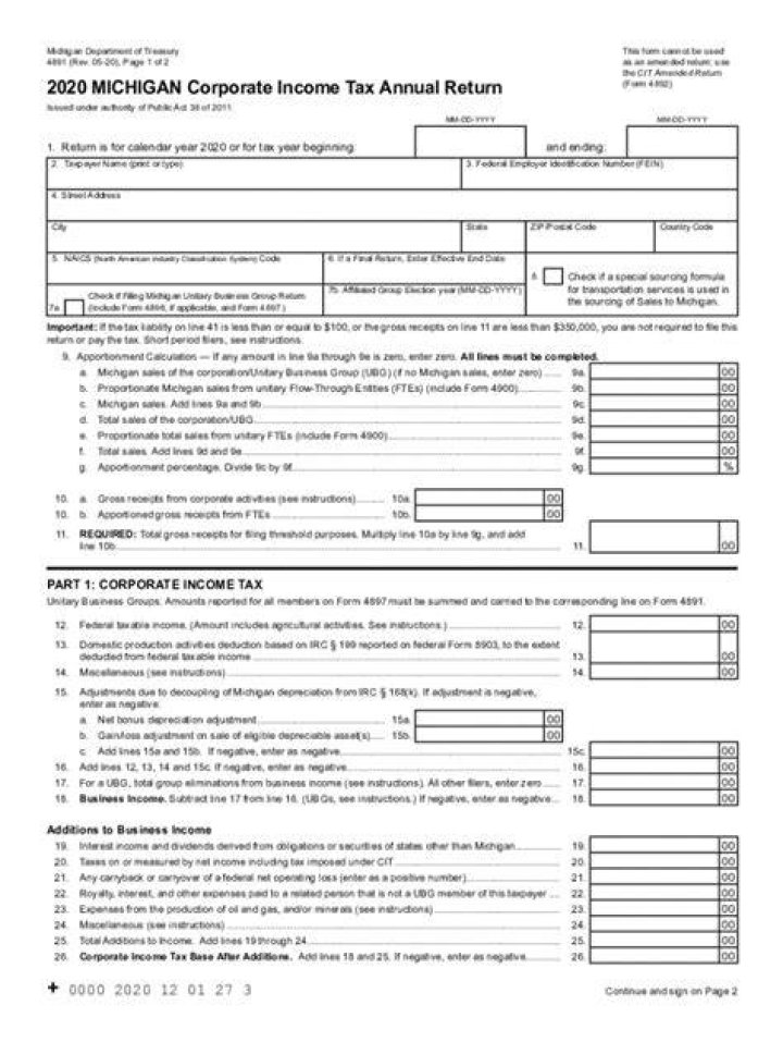 Do I need to file a Michigan corporate tax return?