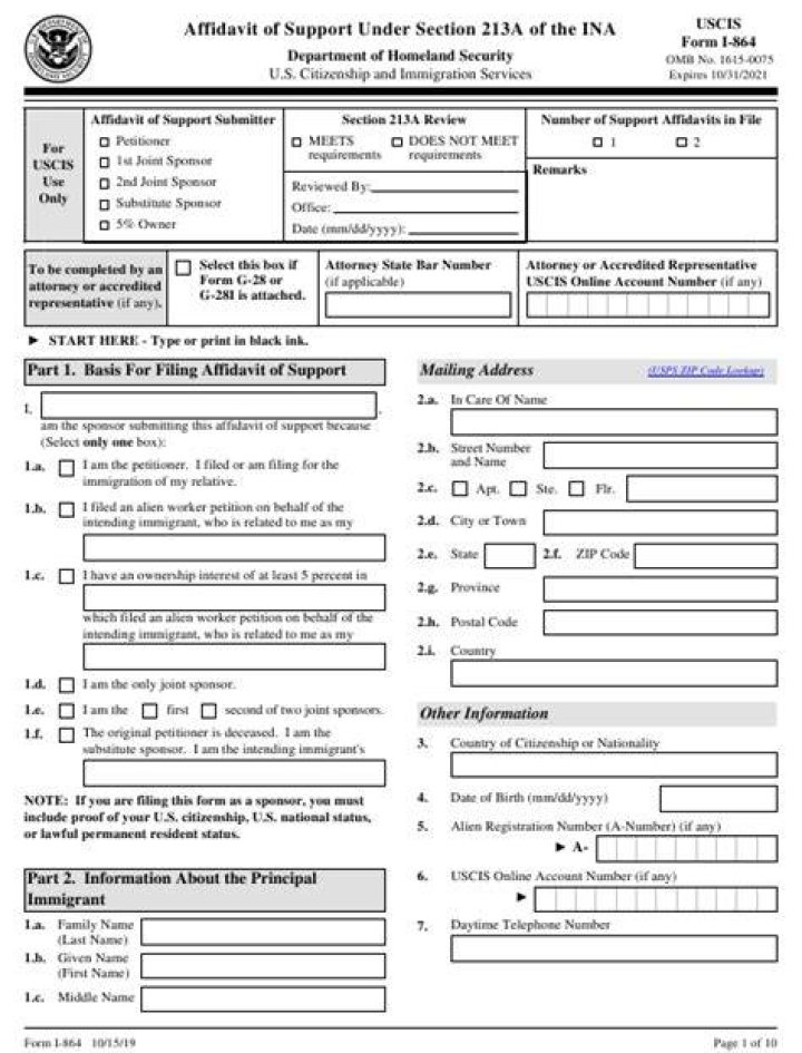 Do I need to file form I-864 with I-130?
