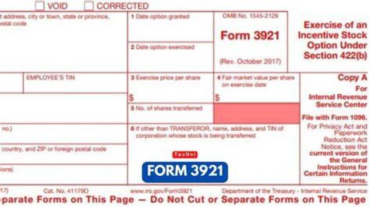 Do I need to report form 3921 on my taxes?