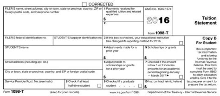 Do parents or students file 1098-T?