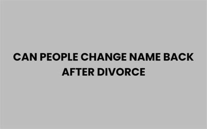 Do people change their name back after divorce?