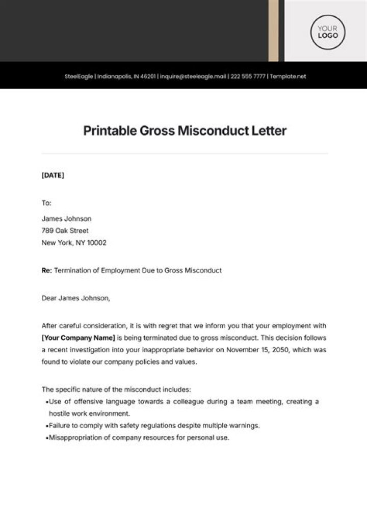 Do you always get sacked for gross misconduct?