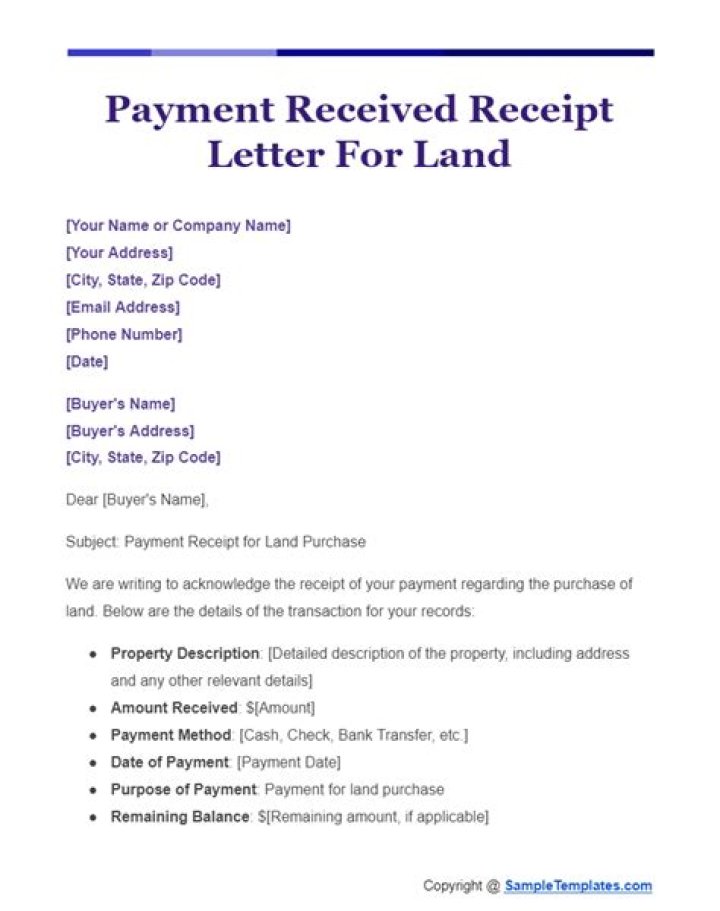 Do you get a letter of payment receipt?